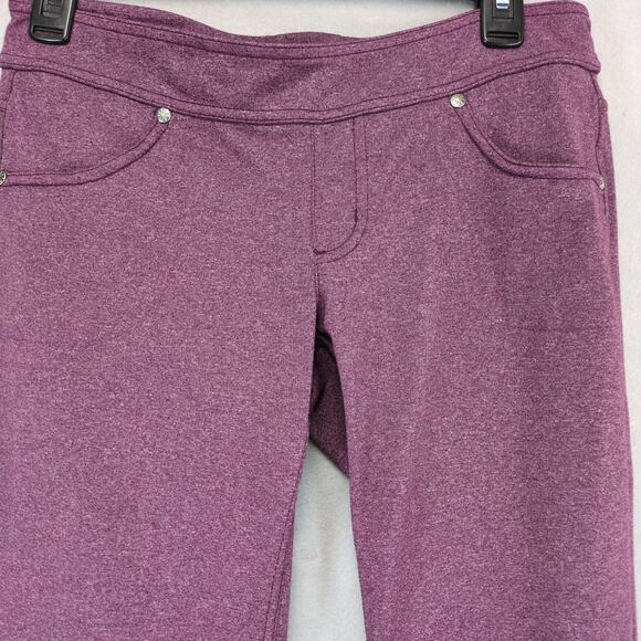 Athleta Women's S Purple Flare Leg Stretch Fabric Pants, Pockets Sporty Casual - Picture 6 of 6